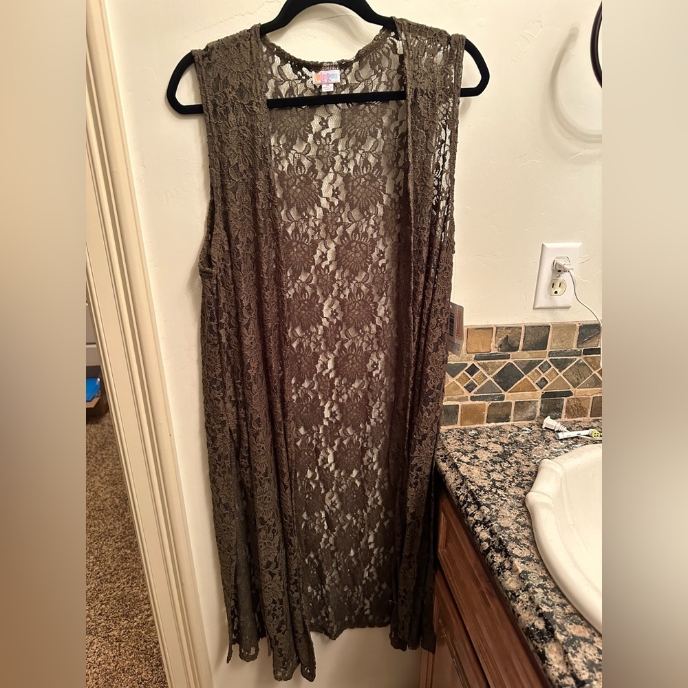 Lularoe olive green joy vest